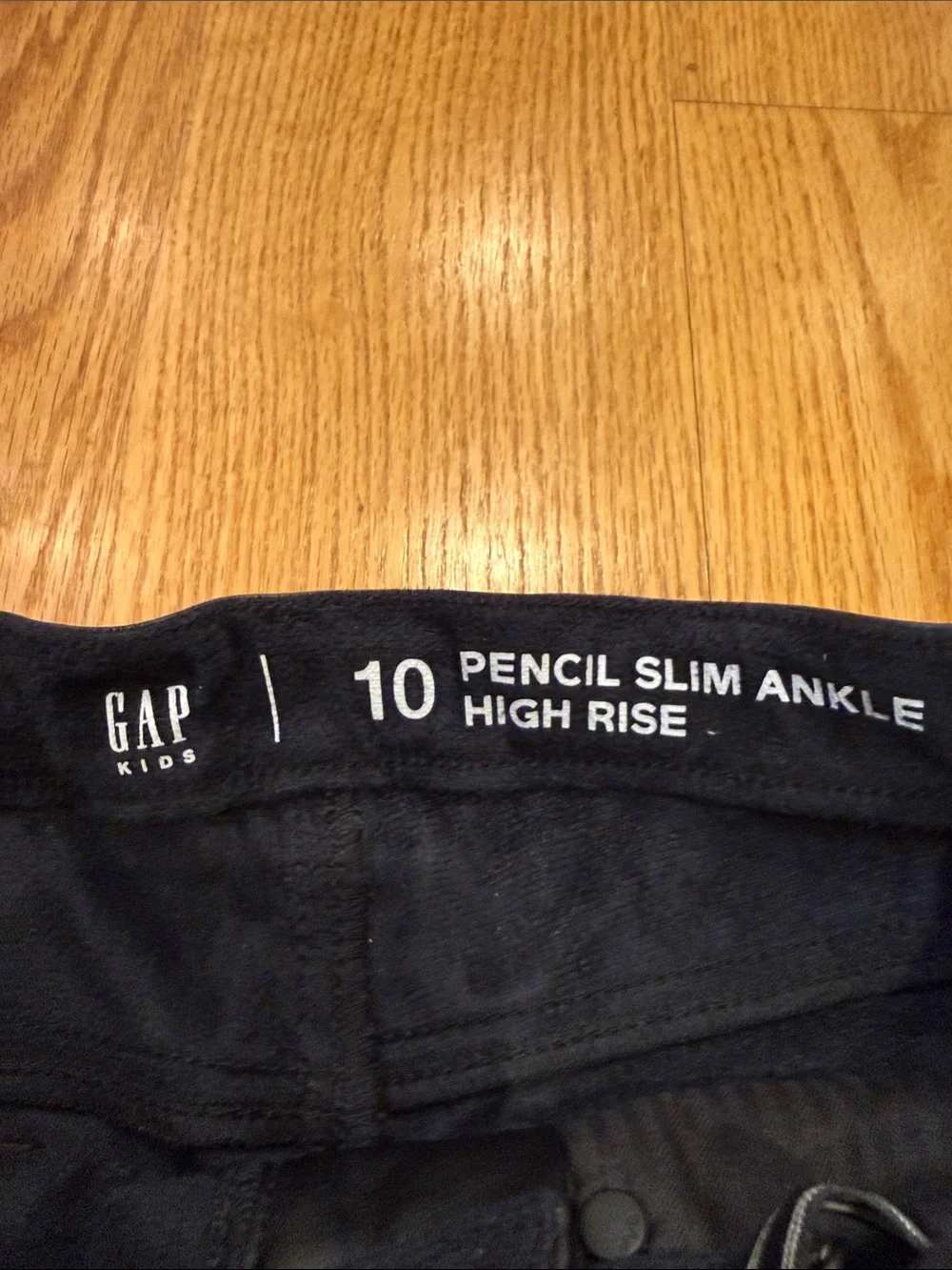 GAP Girls  Black Faux Leather Straight Pants with adjustable waist size 10